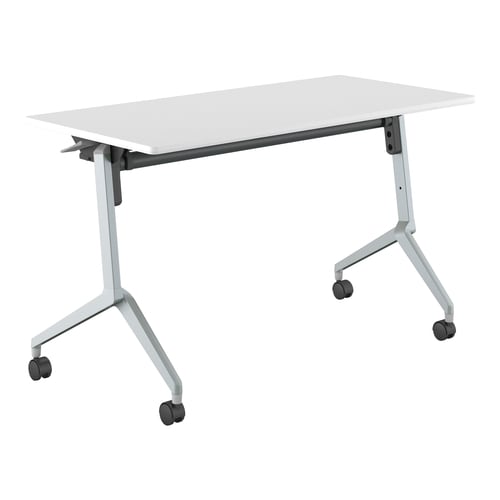 会議テーブル リーフライン幕板なし棚付白1260