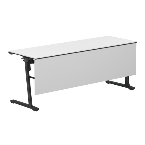 カ−ム棚付 幕板付W1800黒脚ホワイト