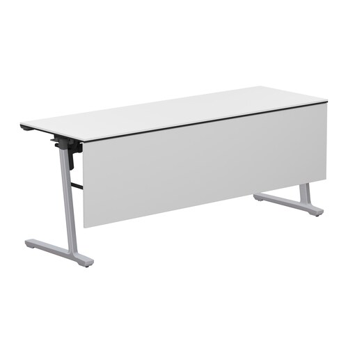 カ−ム棚付 幕板付W1800シルバー脚ホワイト