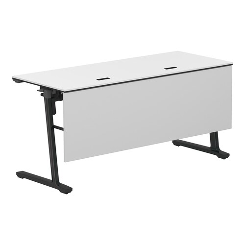 カ−ム配線付  幕板付W1500黒脚ホワイト