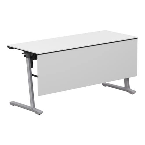 カ−ム棚付 幕板付W1500シルバー脚ホワイト