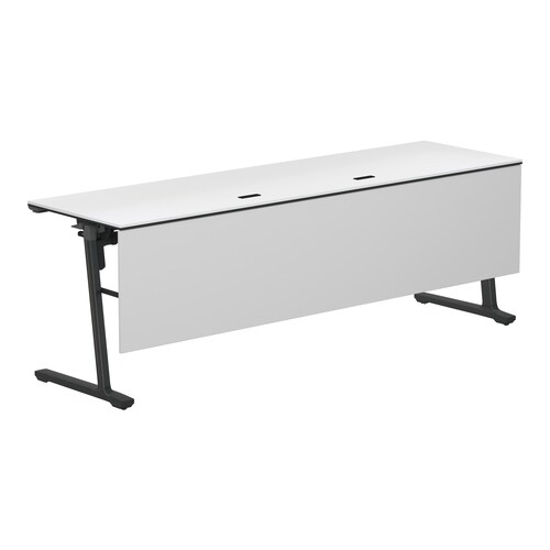 カ−ム配線付  幕板付W2100黒脚ホワイト