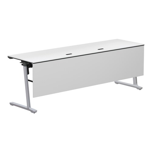 カ−ム配線付  幕板付W2100シルバー脚ホワイト