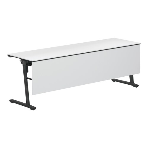 カ−ム棚付 幕板付W2100黒脚ホワイト