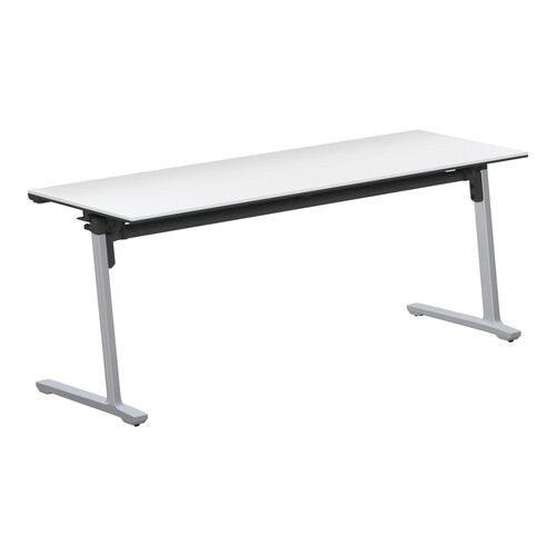 カ−ム棚付 W1800D600シルバー脚ホワイト