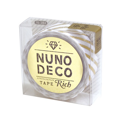 ヌノデコテープ リッチストライプ ホワイト