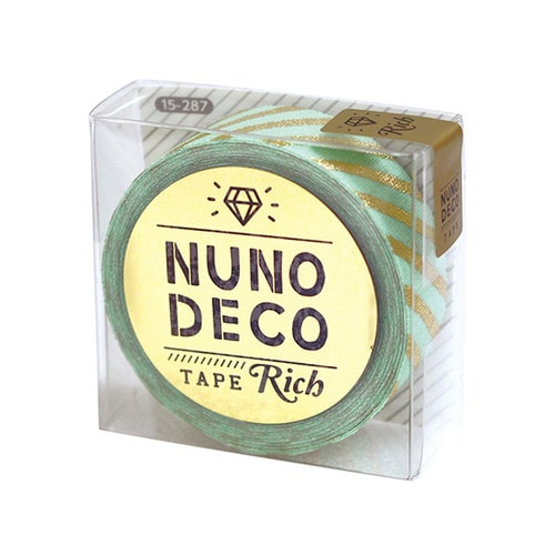 ヌノデコテープ リッチストライプ グリーン