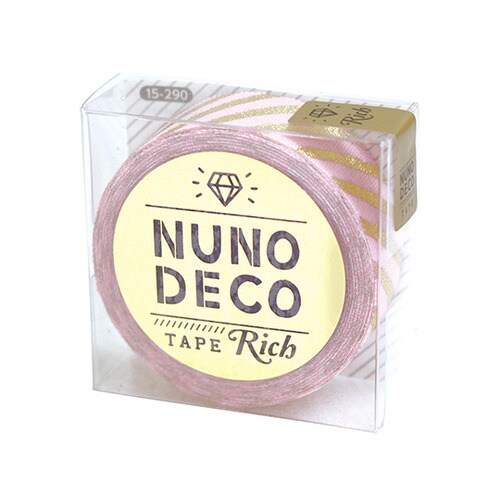 ヌノデコテープ リッチストライプ ピンク