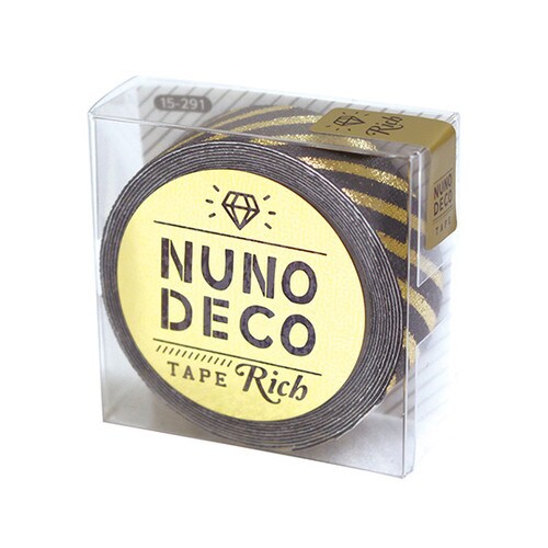 ヌノデコテープ リッチストライプ グレー