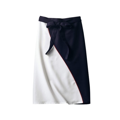 サロンエプロン ブルー/ホワイトBW5507ー29