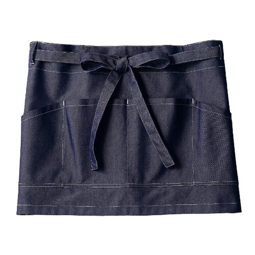 BW950345 サロンエプロン 紺/赤