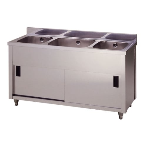 三槽キャビネットシンク 1200×450×800