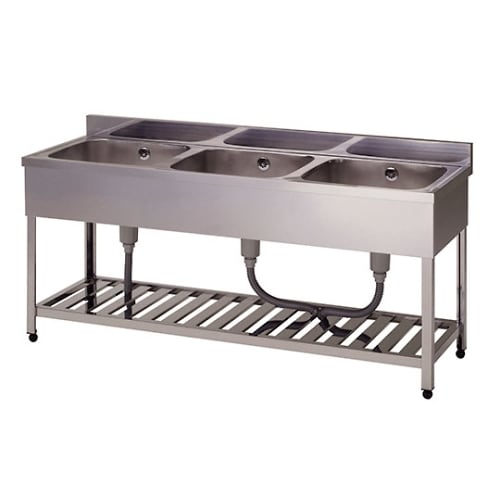 KP3ー1800 三槽シンク(ホース付)
