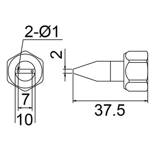 ニューメルター用ノズル 1.0mm×2
