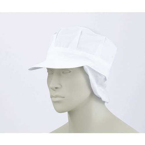 天メッシュ八角帽子たれ付 白