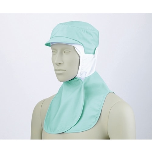 9ー1073 頭巾帽子 グリーン LL