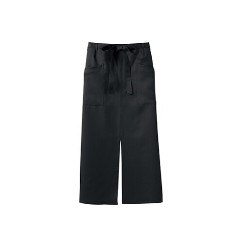 9ー1191 ロングエプロン黒 フリー