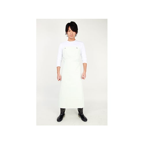 ワンタッチ胸付前掛 ホワイトL