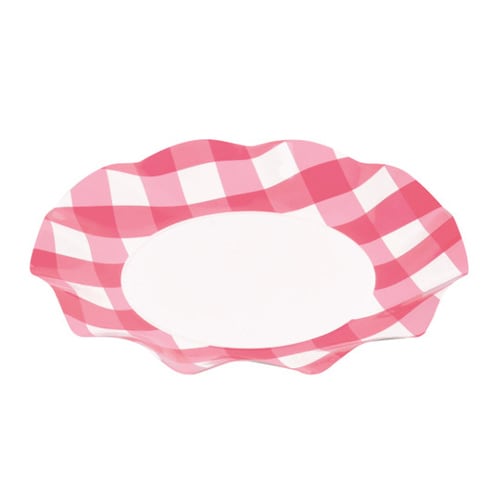 Dー258ペーパープレート20赤チェック