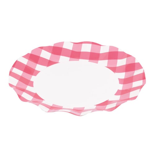 Dー259ペーパープレート26赤チェック