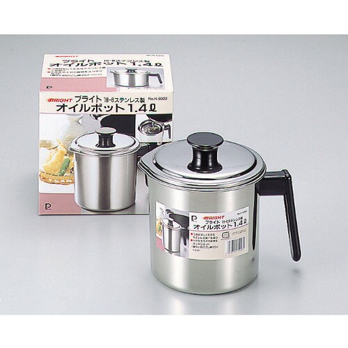 ステンレス製オイルポット 1.4L Hー5003