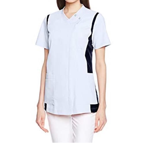 レディススクラブ 3L サックス×ネイビー