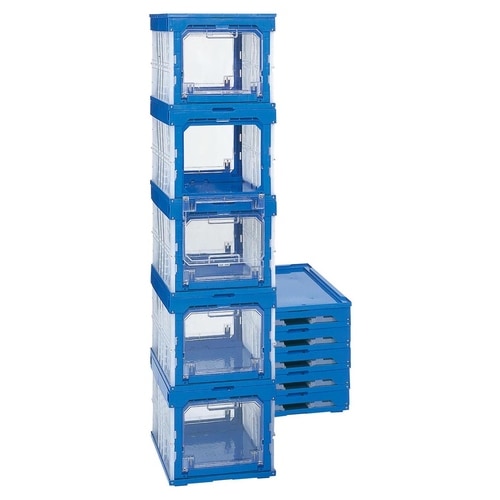 サカエ 透明扉付折りたたみコンテナー50B2TM