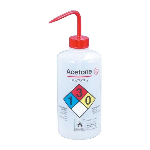 薬品識別洗浄瓶 アセトン用 500mL