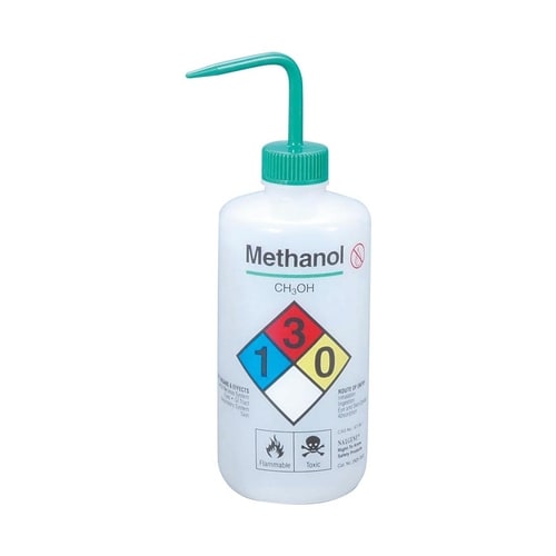 薬品識別洗浄瓶 メタノール用 500mL