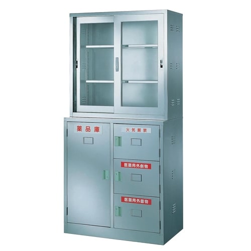 ステンレス薬品庫 SL3K(上・下段セット)