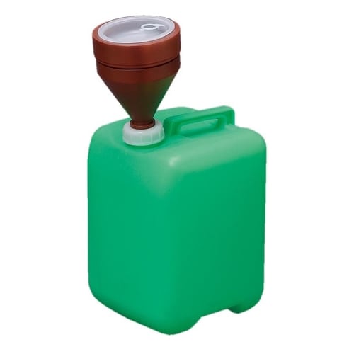 カラー廃液回収缶(専用ロート付) 10L グリーン