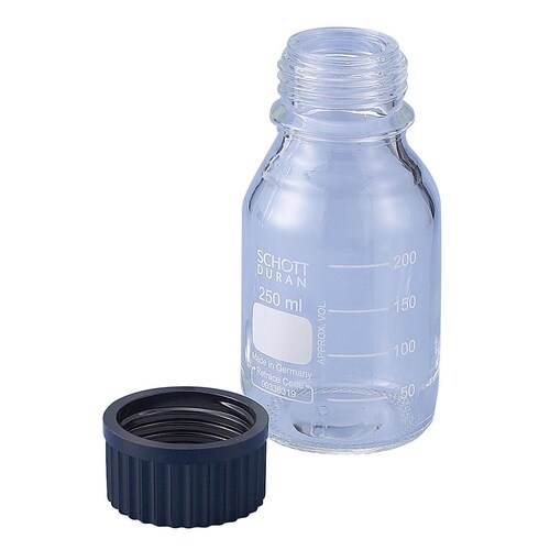 ねじ口瓶(黒蓋付 DURAN) 250mL