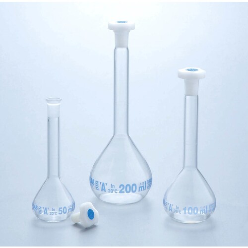 PP栓付メスフラスコ(ISOLAB) 100mL