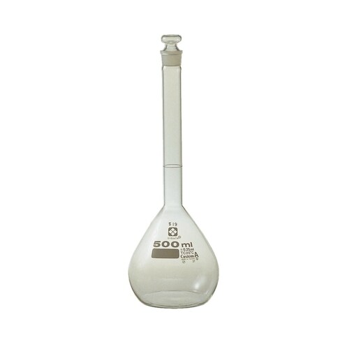 メスフラスコカスタムA TSガラス平栓付100mL