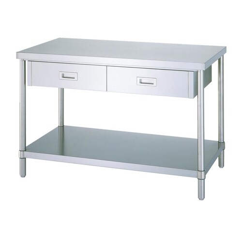 ステンレス作業台 片面引出ベタ棚WDB−12075