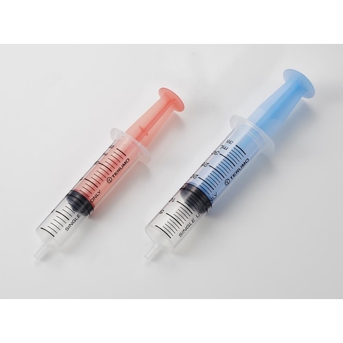 カラープラスチック注射筒 20mL 青 1個×2