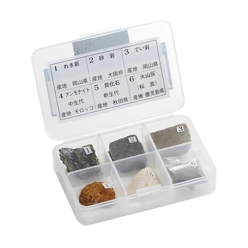 ケニス たい積岩標本(研磨・小学校用) 6TE