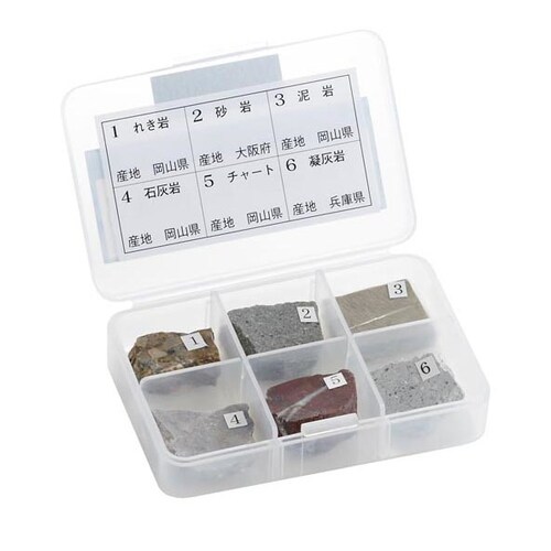 ケニス たい積岩標本(研磨・中学校用) 6TJ