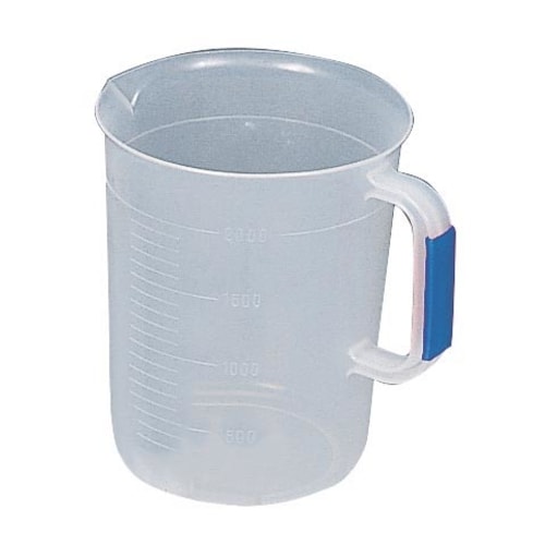 カラー取手付PPビーカー 3000ml 青