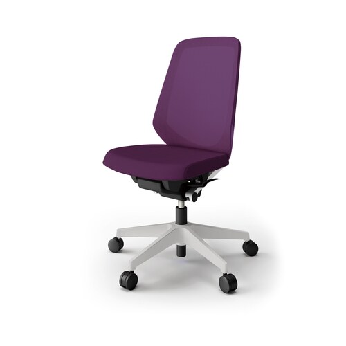 ノートチェア ハイ 樹脂グレー布パープル