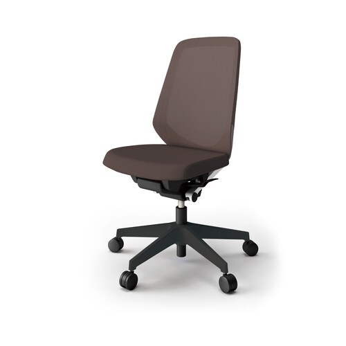 ノートチェア ハイ 樹脂BK布ブラウン