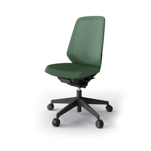 ノートチェア ハイ 樹脂BK布アイビー