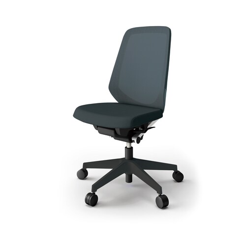 ノートチェア ハイ 樹脂BK布オフBK