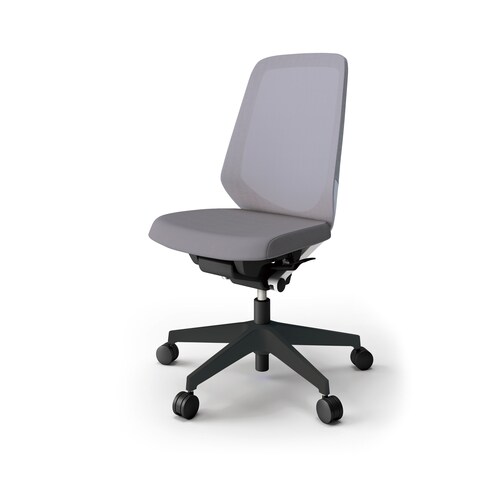 ノートチェア ハイ 樹脂BK布Lグレー