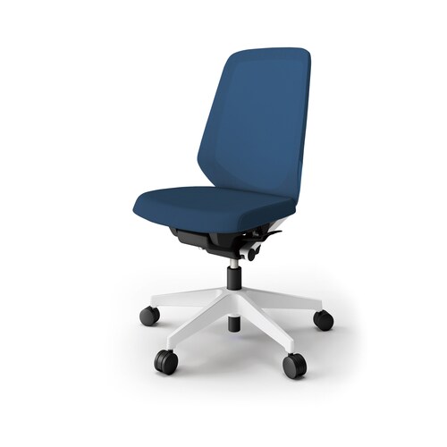 ノートチェア ハイ 樹脂WH布ネイビー