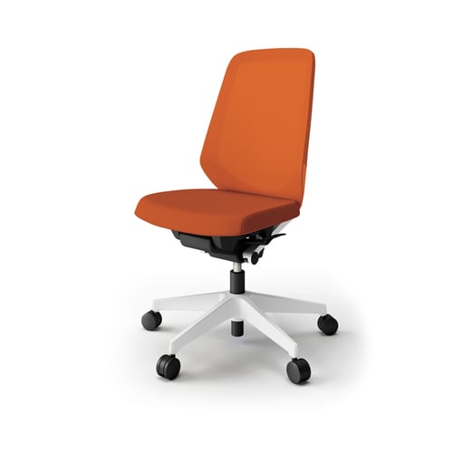ノートチェア ハイ 樹脂WH布オレンジ