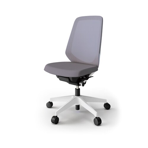ノートチェア ハイ 樹脂WH布Lグレー