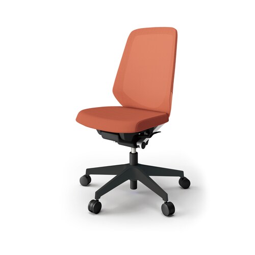 ノートチェア ハイ 樹脂BK布パーシモ