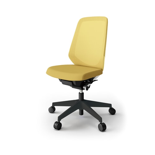 ノートチェア ハイ 樹脂BK布カナリア