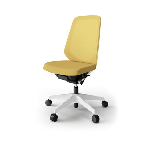 ノートチェア ハイ 樹脂WH布カナリア